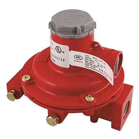 Propane Home Supply Kit With Dual Stage Regulators 1/2 Inch Outlet, MEGR-1122H-AAJ first stage 10 PSI high-pressure red regulator