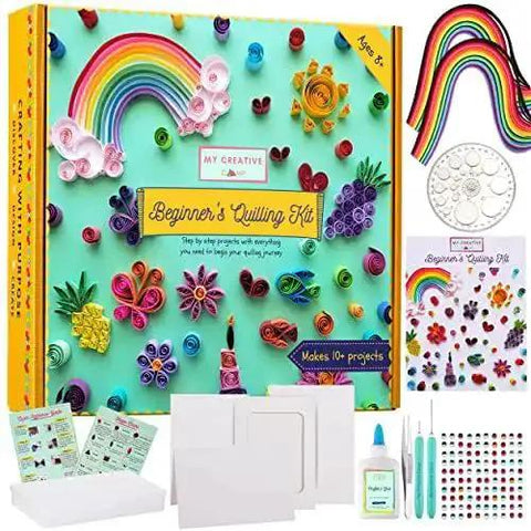 Beginner Quilling Kit For Kids And Adults With Tools, Easy Step By Step Instructions, Handy Storage Box, DIY Paper Quilling Bundle
