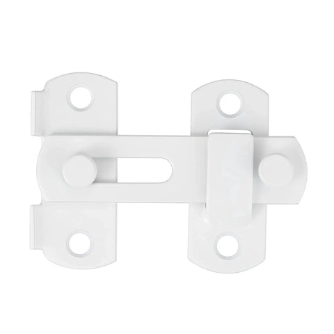 Two Pack White Stainless Steel Barn Door Latches For Gate And Sliding Doors Flip Bi-Fold Lock Antique Style Suitable For Wine Cabinets And Closets Durable Rust-Resistant Finish Small White Size front view