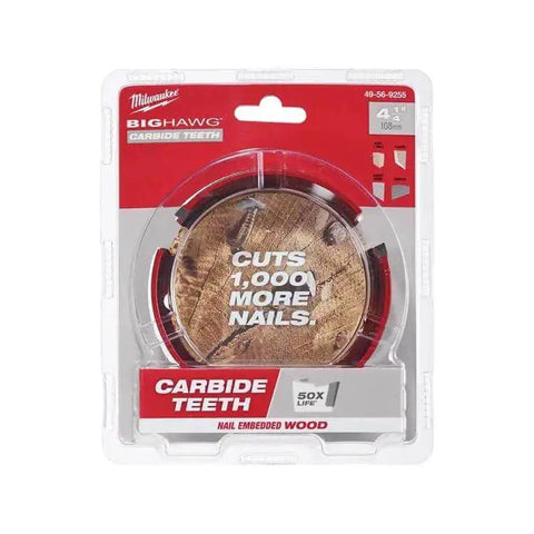 Big Hawg Four And A Quarter Inch Carbide Hole Saw Delivers Fast Clean Holes In Wood And Soft Metal With Durable Carbide Teeth