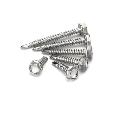 Self Drilling Hex Head Screws Set In 410 Stainless Steel Self Tapping Metal Screws Kit With 160 Piece Sheet Metal Assortment For 8 10 12 Size Options DIY Ready Rust Resistant And Easy To Use For Quick Projects.