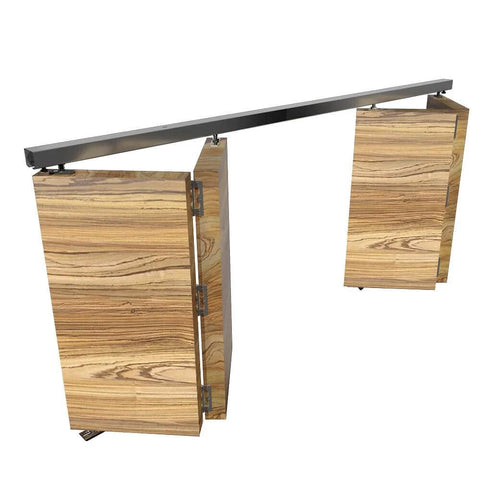 Heavy Duty Ceiling Mounted Bifold Door Hardware Kit With 70 Inch Track For Four Folding Panels Up To 55 Lbs Each, Cut To Fit Opening
