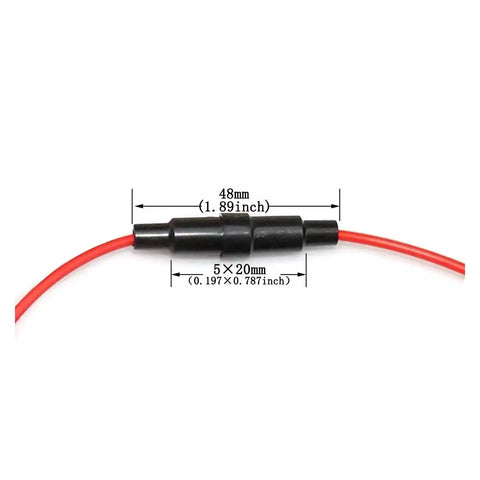 Inline Screw Type 16 AWG Fuse Holder Kit With 10 Pieces And 100 Pieces Of Quick Fast Blow Glass Fuses 5x20mm close-up view