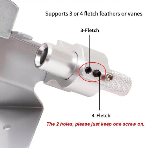 Close-up of adjustable section of Durable Stainless Steel Magnetic Fletching Jig Kit For Arrows With Quick Clamp Easy Setup.