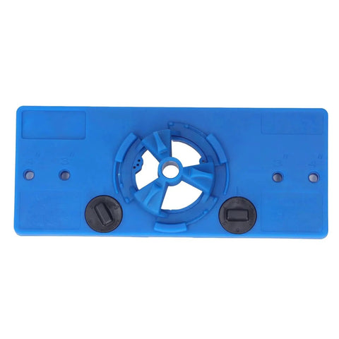 35mm Hinge Hole Saw Jig Drill Guide Set For Woodworking And Door Hardware Installations Adjustable Depth Stop From 15mm To 45mm ABS Plastic Locator Guide For DIYers And Pros Precise Punching And Boring Blue