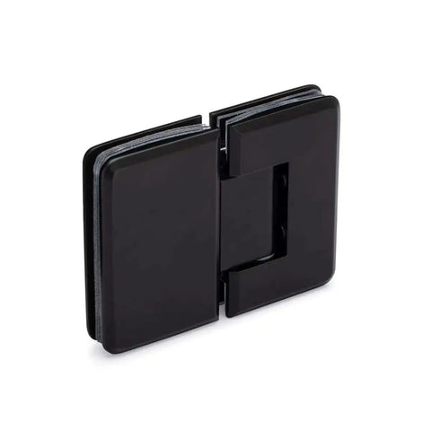 180 Degree Glass To Glass Shower Hinge Standard Duty Matte Black Finish Fits Three Eighth Inch Or One Half Inch Glass Doors Up To 32 Inch Wide