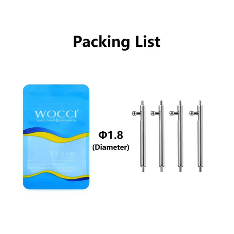22Mm Quick Release Watch Band Spring Bars Pins Stainless Steel 316L Double Flange For Easy Install, 1.8mm Diameter, 4-Pack