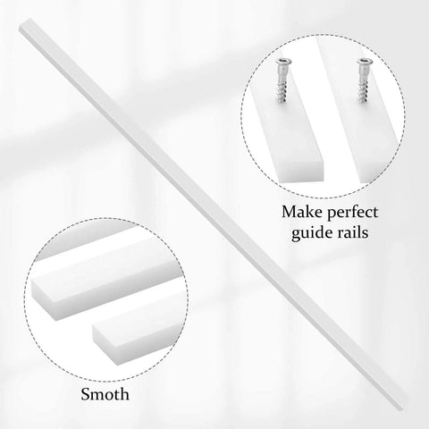 4 Pcs UHMW Precision Milled Bar For Jigs Crosscut Sled For Table Saw Sled Fixtures Or Miter Slots Three Quarters By Three Eighths Inch 17 Inch Long Miter Bar Slider Gauge Rod For Router And Bandsaw Use image showing smooth milled edge and guide rails.
