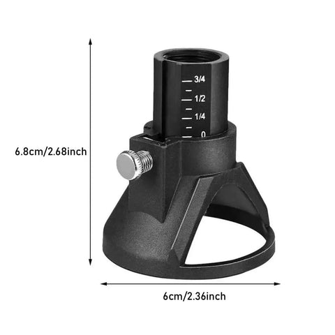 Front view of Dual Pack Rotary Tool Guide Router Attachment Locator with Depth Gauge for precise woodworking by TorSor.
