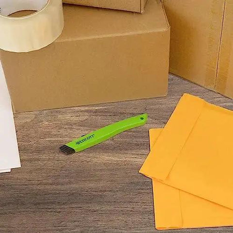 Ceramic Safety Box Cutter With Retractable Blade For Easy Large Box Opening next to cardboard boxes and envelopes