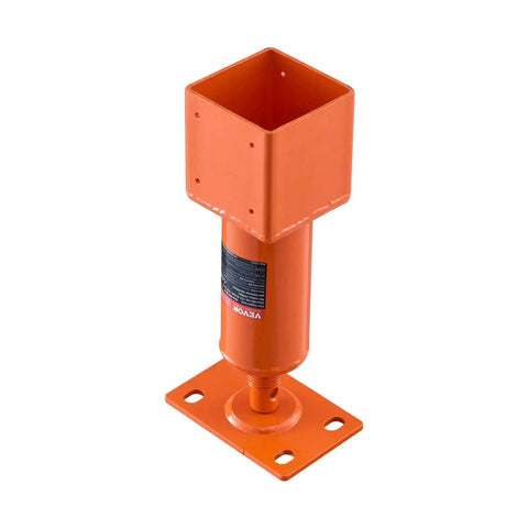 Front view of Adjustable Screw Jack Post 13.2 To 18.7 Inch Height 4x4 Leveling Jack 24700 Lb, heavy-duty steel construction