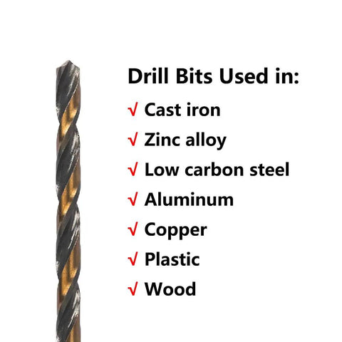 10 Pcs 7 64th Inch Impact Hex Drill Bit Set With Quick Change Driver HSS Black Gold Bits for Copper Aluminum Zinc Wood Plastic