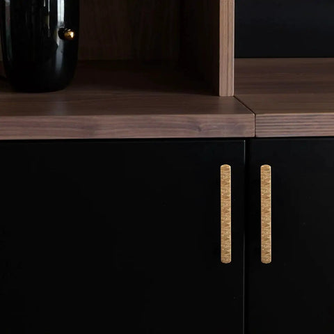 Luxurious Zinc Alloy Cabinet Handles With 5 Inch Hole Centers Champagne Bronze Pulls on black cabinet doors
