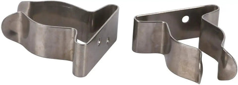 Two stainless steel spring clamps for Go To Stainless Steel Boat Hook Spring Clamp Holder Bracket Clip Kit For Marine Use 4 Pack 9823S ID