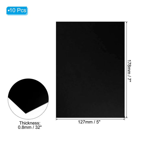 Anodized Aluminum Sheets 10 Pcs Black 7 By 5 By 1 Thirty Second Inch 0.8mm Thick Rectangle Metal Plates Engraving Blanks