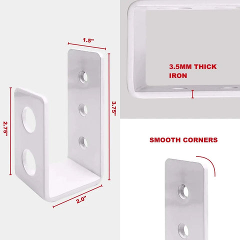 Heavy Duty Door Barricade Brackets 2 Pack Kick Proof Up To 700 Lbs Easy Install In Minutes, showing 3.5mm iron thickness and dimensions