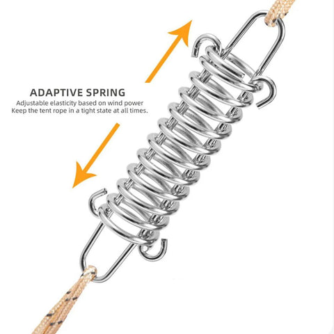 Doucdoft tent spring buckle, 304 stainless steel rope spring for tarps and awnings, lawn & patio