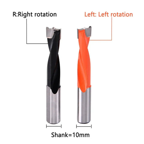 Two Flutes Woodworking Gang Drill Bits TCT Blind Hole Drilling Head For Multi Row Boring Locator Machines Pro Grade Tool With 70mm And 57mm Lengths 10mm Shank 1PC