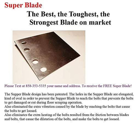 SDS Max Floor Scraper Heavy Duty Beast Pro Tool With Two Point Five Millimeter Blade showing steel blade with holes.