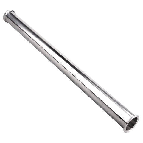 DERNORD sanitary spool tube, stainless steel 304 seamless round tubing with 2.5-inch tri-clamp flanged ends, 36-inch length