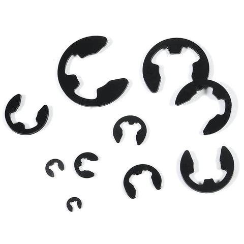 Essential E Clip Assortment Kit For Bearings Gears Pulleys And Shafts With 10 Sizes From 1.5mm To 10mm External Retaining Rings Snap Rings Set DIANN Pro Grade Hardened Steel