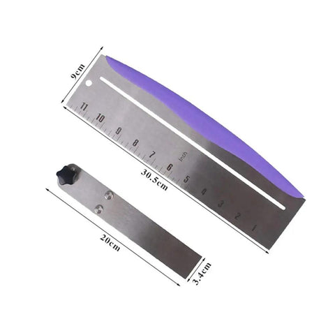 Cake Scraper And Leveling Tool Set Stainless Steel With PP Handle Adjustable Frosting Spatula Pro Grade With Measurement Markings