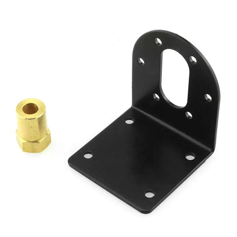 Gear Reduction Motor Holder For 37mm DC Geared Motors L Shaped Bracket Black Finish With 6mm Hex Coupling And M3x6 Screws Go To Easy Install And Durable Mounting Solution Wear Resistant Rust Proof High Precision Mounting Plate For Robotic Projects