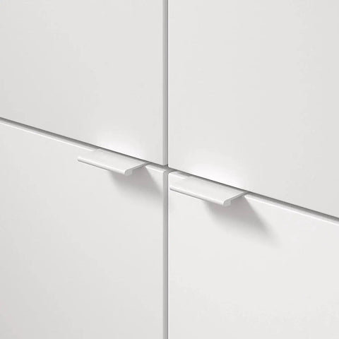 Lincoln Collection 1 5/16-Inch Center-To-Center White Modern Cabinet And Drawer Edge Pull Handle for kitchen installation
