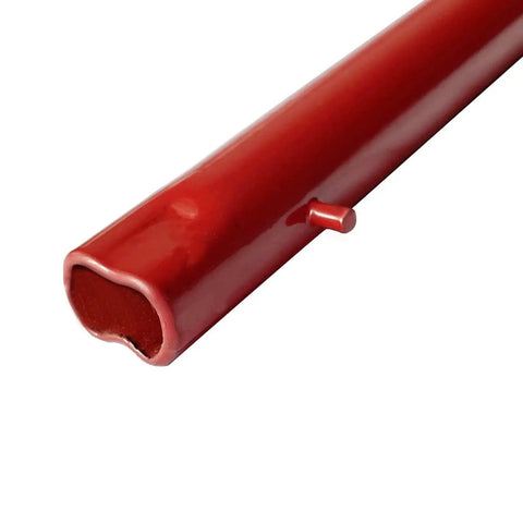 Close-up of red 2 Ton Horizontal Hydraulic Jack Handle Replacement Kit For Automotive Car Red, showing end hole and pin detail.