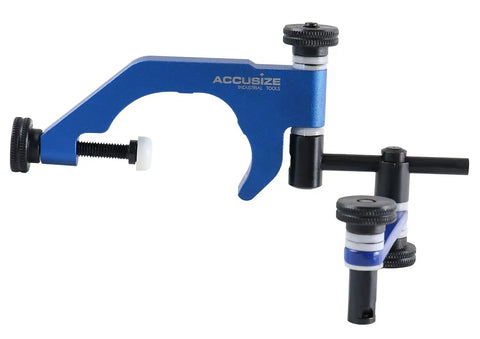 Side view of Precision Dial Test Indicator Kit With Universal Indicator Holder In Fitted Box by Accusize Industrial Tools.