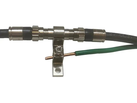 Antenna Grounding Kit With 10 AWG Solid Copper Wire 5ft And PPC Coax Ground Block for Indoor Outdoor Use