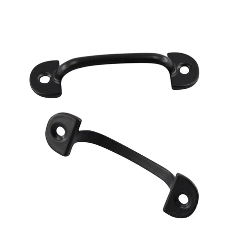 Set Of 20 Vintage Mini 2 Inch Drawer Knobs And Jewelry Box Pulls In Black Zinc Alloy With Mounting Screws shown close-up