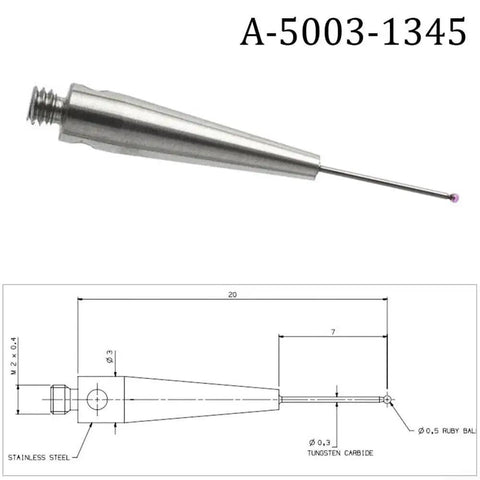 Pro Grade M2 CMM Probe With 0.5mm Ball Diameter Carbide Stem 20mm Length A 5003 1345 CMM Test Probes For Metrology