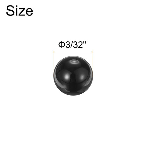 Ceramic bearing ball, 3/32 in (2.381 mm), Si3N4 silicon nitride, G5 precision, black