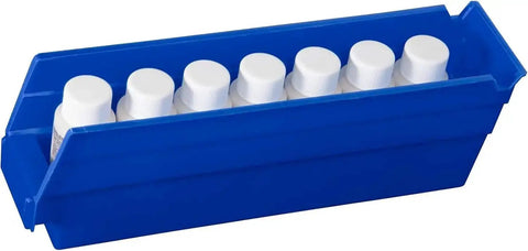 Built Tough Plastic Shelf Bins For Garage Storage And Drawer Organization 12 Inch By 3 Inch By 4 Inch Blue 24 Pack Versatile Bins