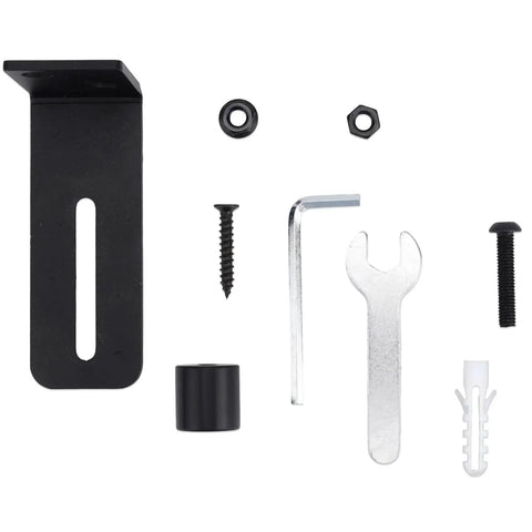 Two Pack Sliding Barn Door Floor Guides With Adjustable Rollers installation kit including screws, wrench and carbon steel components
