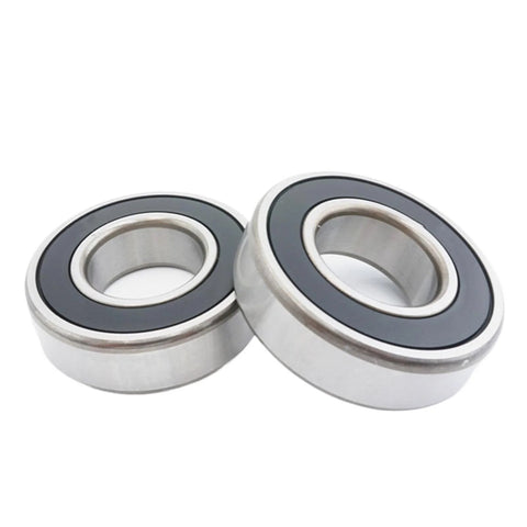 Close-up of two SA4303X2-2RS Bearing 17X47X24 Double Sealed 2RS B17-47D, showing durable build and smooth edges.