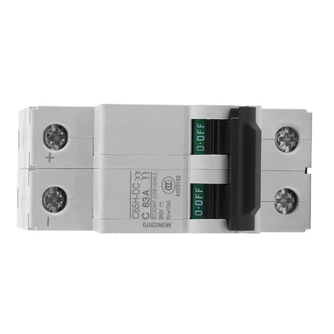 DC Two Pole Circuit Breaker 2P 250V 63A Din Rail Mounted Miniature Breaker with Fast Trip for Solar Power Systems detail view