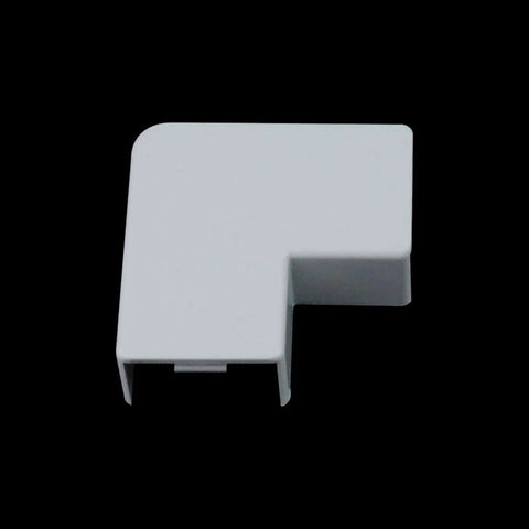 10 Pack L Shaped Cable Raceway Connectors 90 Degree Elbows in White, plastic fitting for managing wiring in home or office setups.