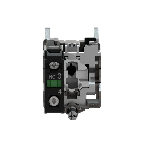 Back view of XB4BD21 2 Position Selector Switch With Metal Bezel For Industrial Machinery showcasing screw clamp connections.
