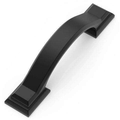 Single matte black cabinet pull from the 10 Pack 3 Inch Matte Black Cabinet Pulls Zinc Alloy Drawer Handles For Kitchen Cabinets Durable Solid Hardware