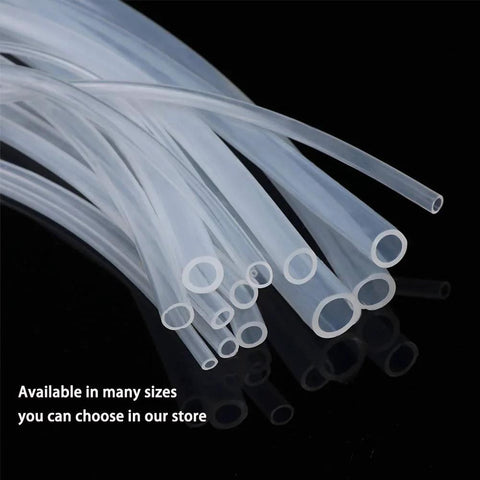 Clear silicone tubing set, 2mm ID x 4mm OD, flexible hoses in multiple pieces.