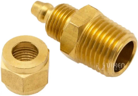 Quarter Inch NPT Male Straight Compression Fitting For Quarter Inch Outside Diameter Hoses To Connect To Tank Ports In Train Horn