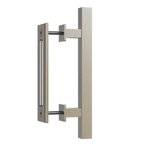 12 Inch Stainless Steel Barn Door Handle Sliding Door Pull Flush Double Sided Finger Pull Square Brushed Finish Heavy Duty Fits One And A Quarter Inch To One And Three Quarter Inch Thick Doors Includes All Necessary Mounting Hardware Anti Rust Corrosion