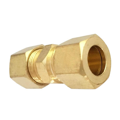 Brass compression tube fitting union, 1/4 in OD x 1/4 in OD, 5-pack