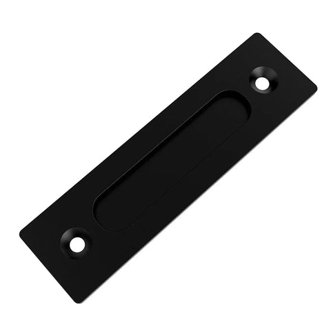 Sliding Barn Door Pull Handle Set With Flush Hardware In Rustic Black Powder Coat Finish Anti Rust And Heavy Duty Double Sided Design