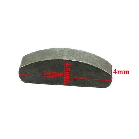 Woodruff Key from 5 Pack For Pit Dirt Bike Crank Or Flywheel Timing Key Locator, 14mm x 4.5mm x 4mm, showing dimensions