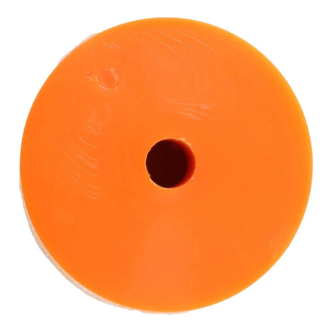Top view of 2.55 Inch Diameter Scissor Bumper For Skyjack SJIII Series Lifts, orange color, 65 mm dia, 38 mm thick