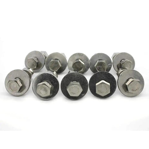 Heavy Duty Stainless Steel Hex Head Screws Bolts Set 1/4-20 X 1-1/2 Fully Threaded With Nuts Flat And Lock Washers 18-8 304 Stainless Includes 10 Sets
