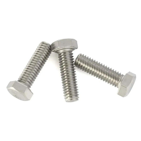 Hex Head Bolt With Fully Threaded Shaft Half Inch Diameter 13 Threads Per Inch Two Inches Long Stainless Steel 304 Plain Finish Pack Of Eight